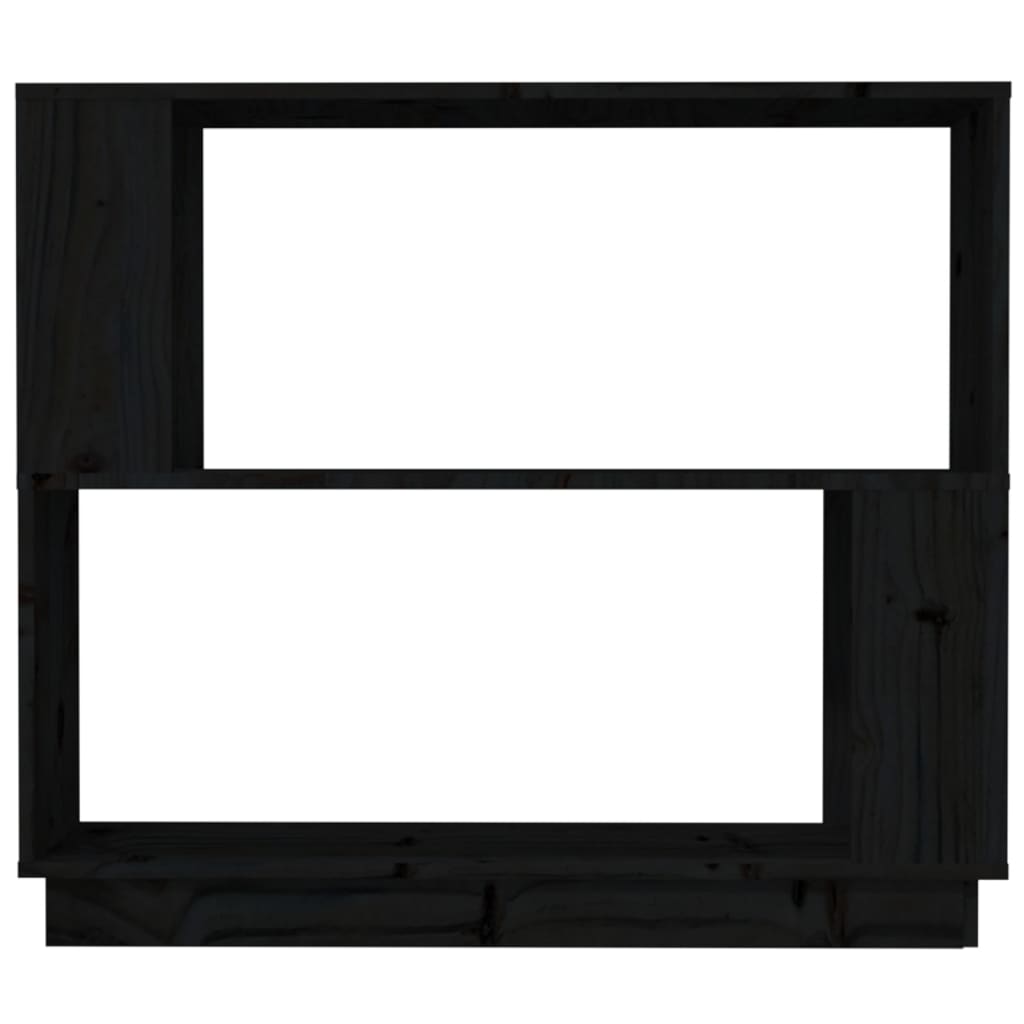 vidaXL Book Cabinet/Room Divider Black 80x25x70 cm Solid Wood Pine