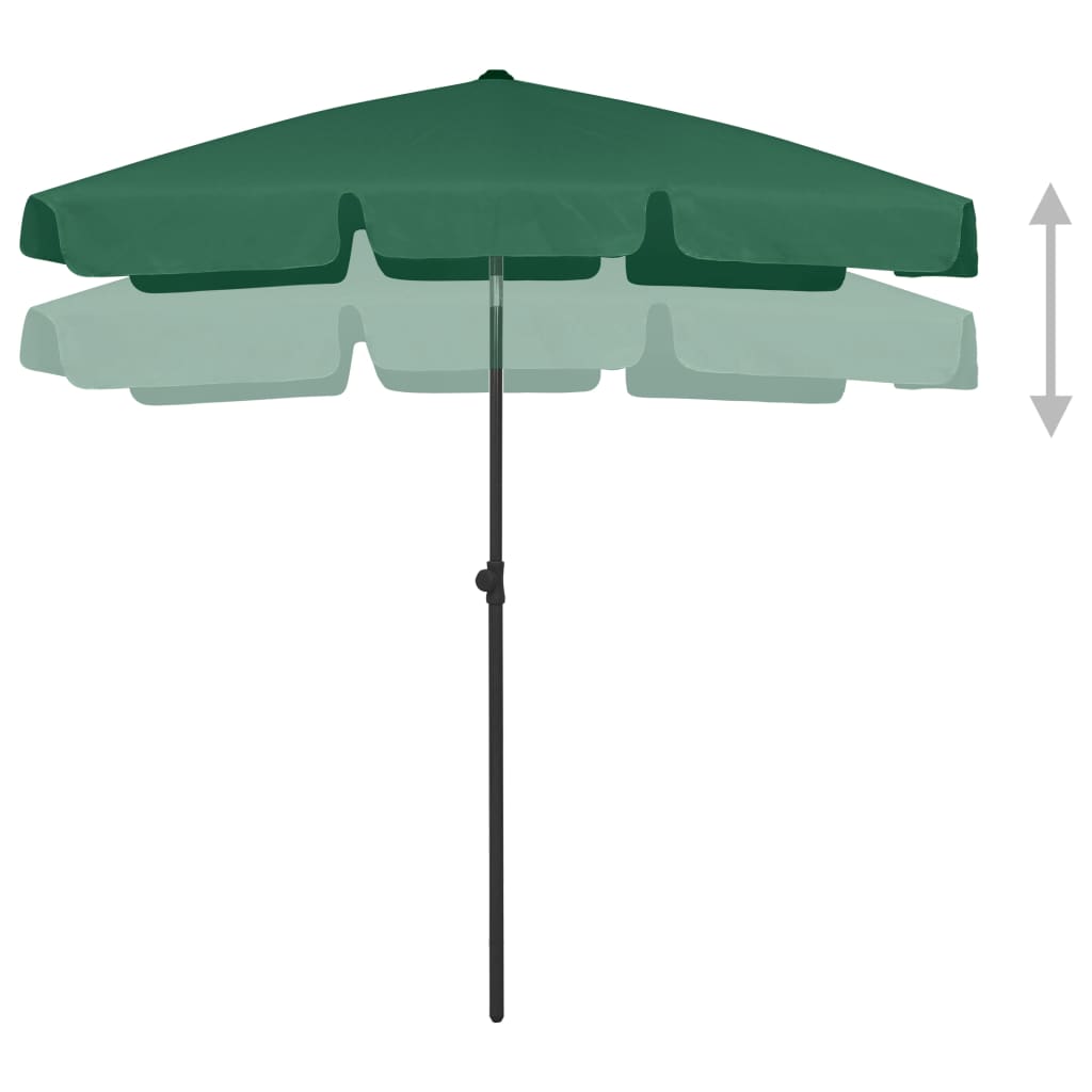 vidaXL Beach Umbrella Green 180x120 cm