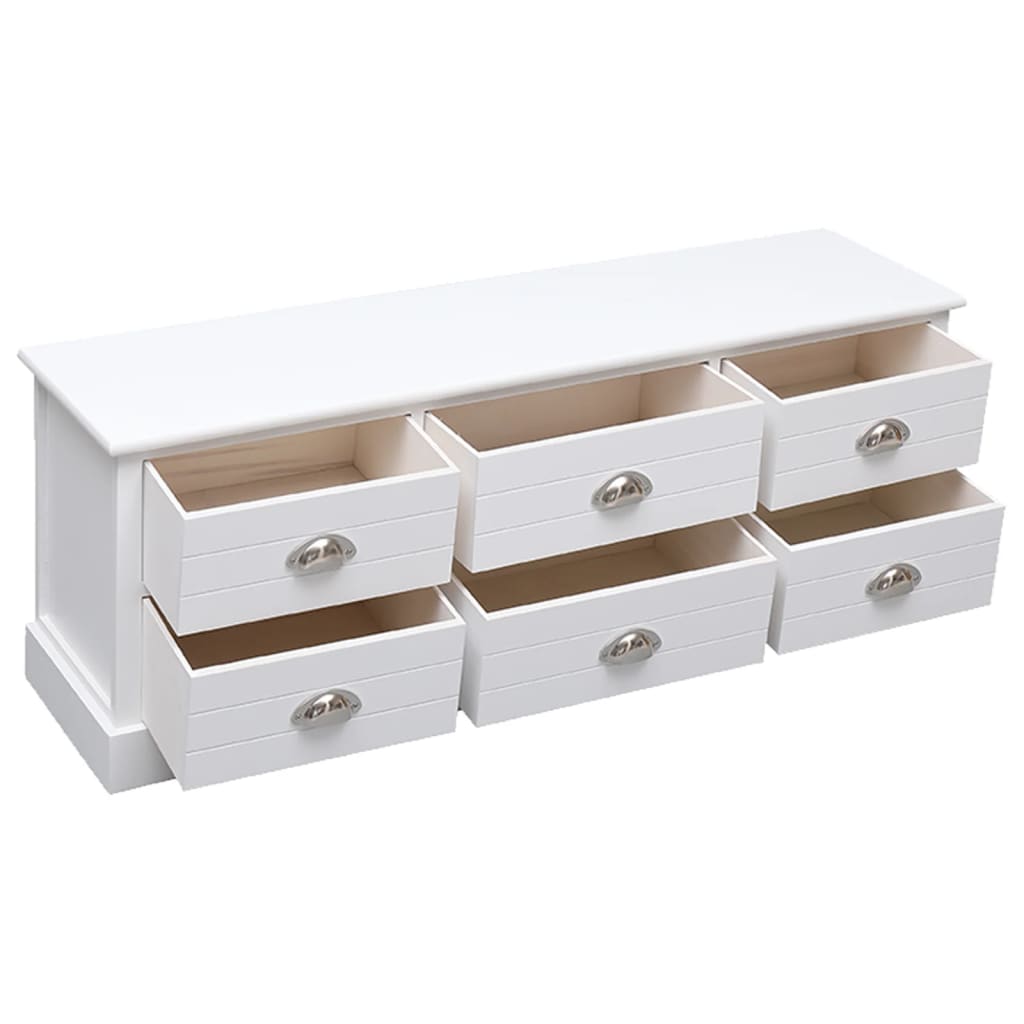vidaXL TV Cabinet White 108x30x40 cm Solid Wood Paulownia