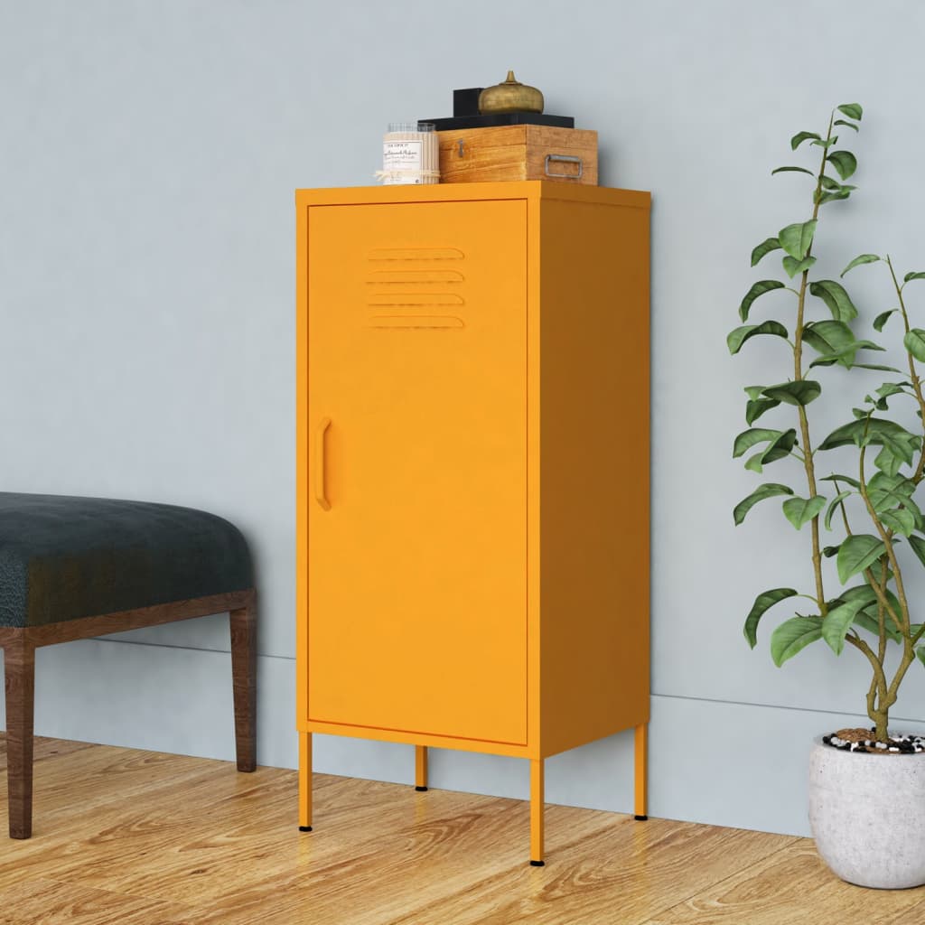 vidaXL Storage Cabinet Mustard Yellow 42.5x35x101.5 cm Steel