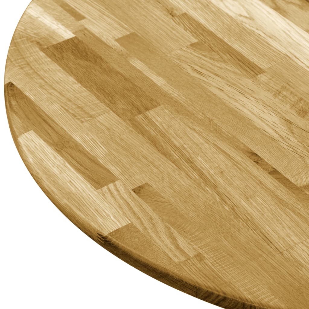 vidaXL Table Top Solid Oak Wood Round 23 mm 600 mm