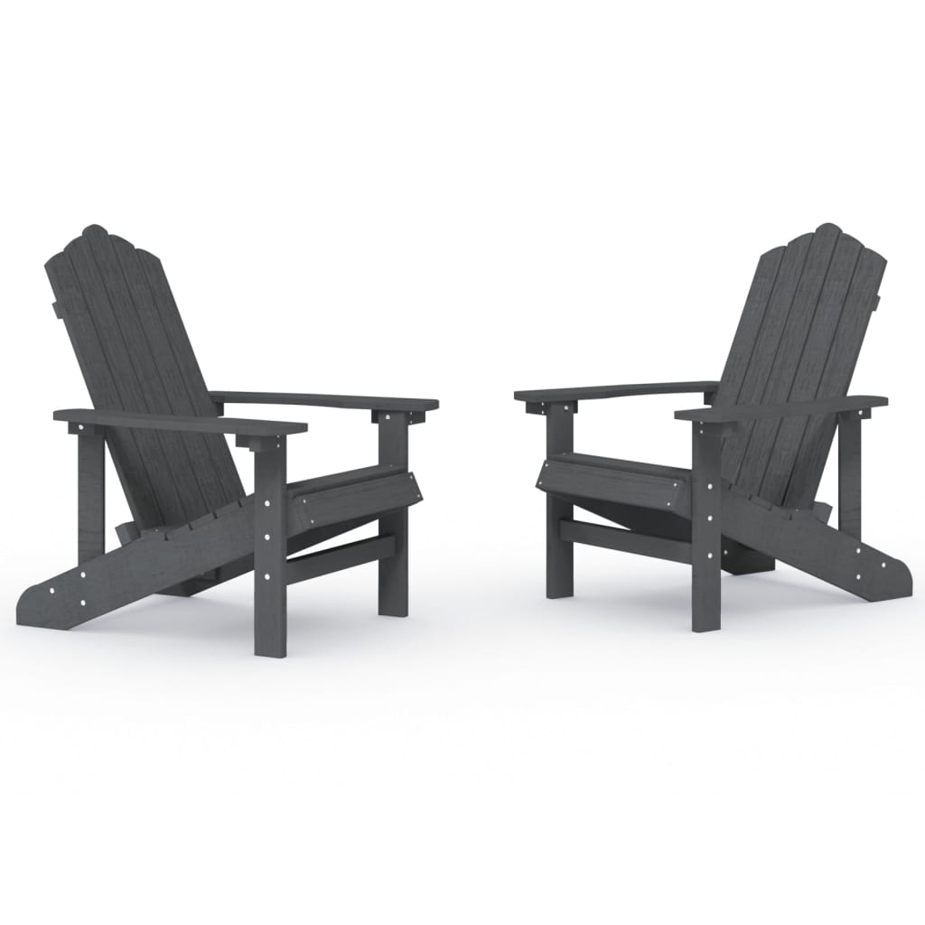 vidaXL Garden Adirondack Chairs 2 pcs HDPE Anthracite