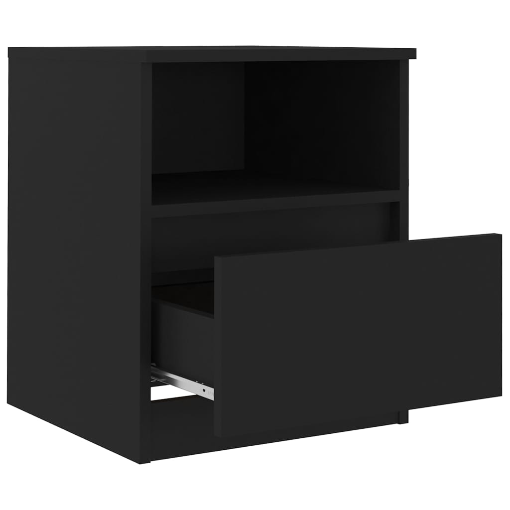 vidaXL Bed Cabinets 2 pcs Black 40x40x50 cm Engineered Wood