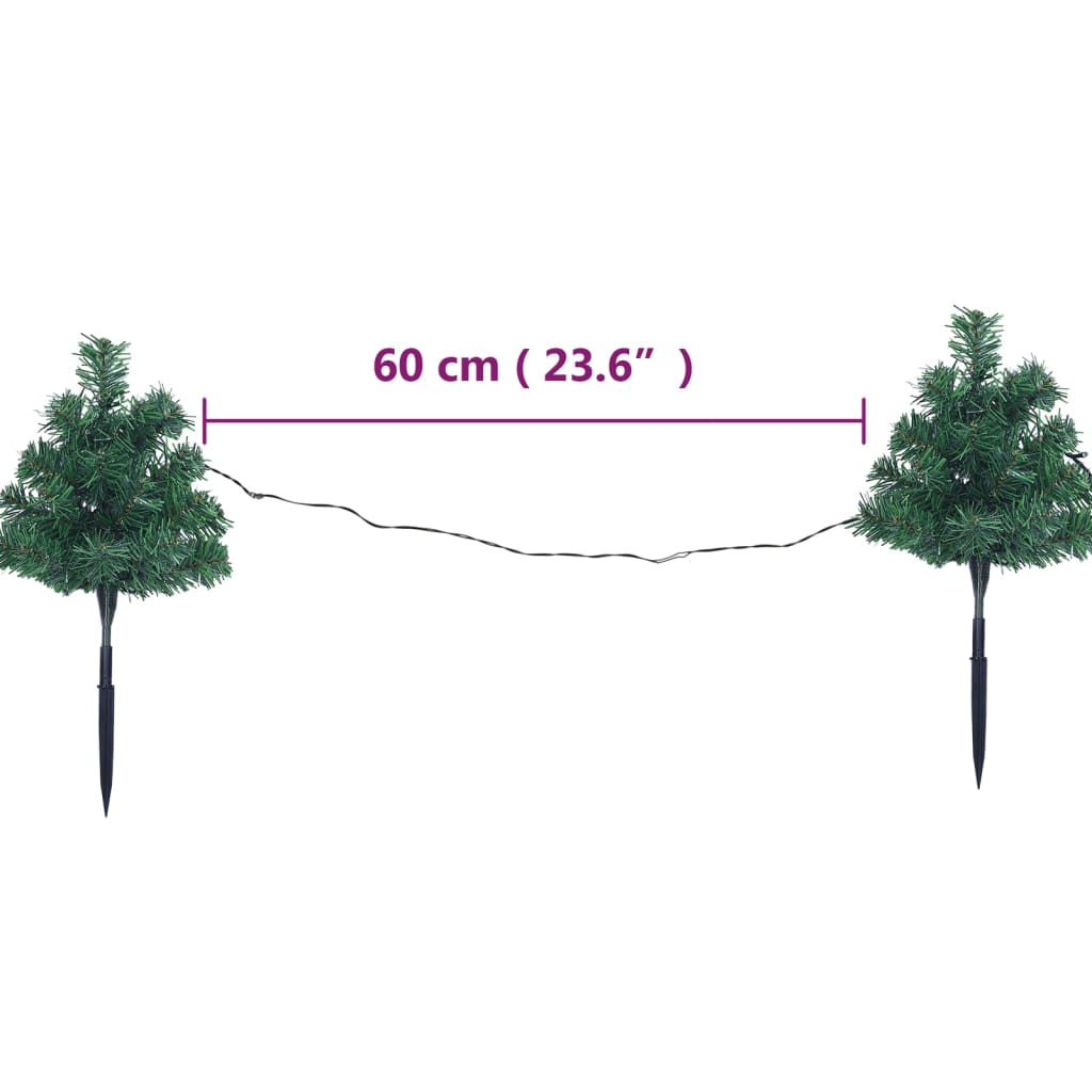 vidaXL Christmas Pathway Trees 6 pcs with Multicolour LEDs 45 cm PVC
