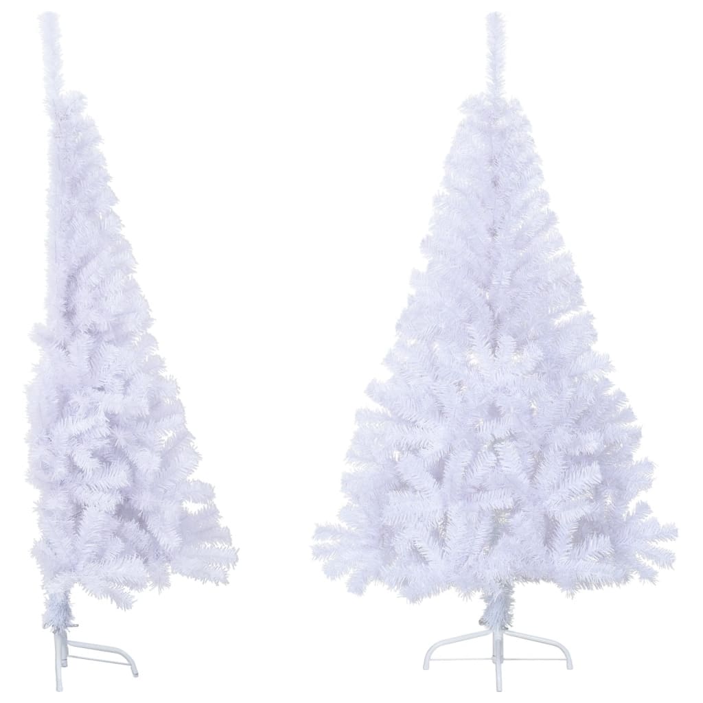 vidaXL Artificial Half Christmas Tree with Stand White 150 cm PVC