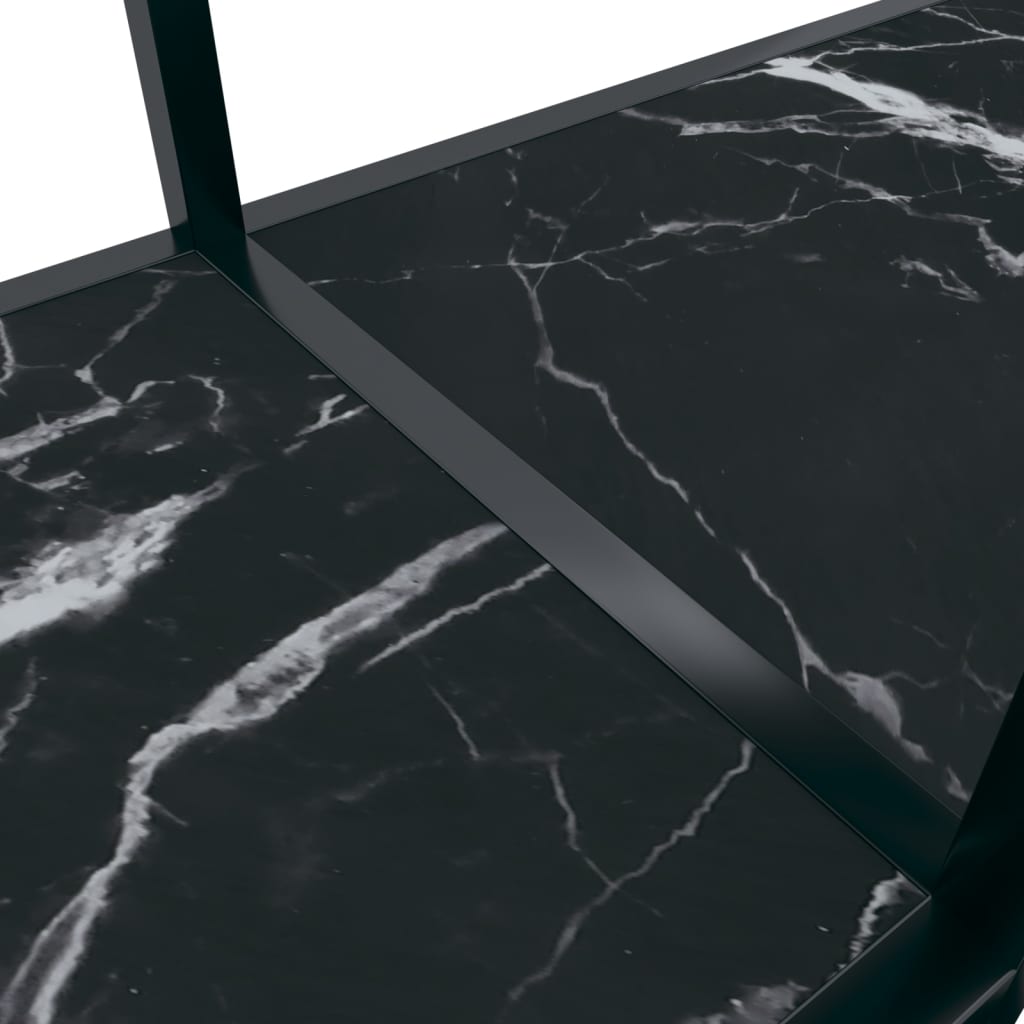 vidaXL Console Table Black 200x35x75.5 cm Tempered Glass