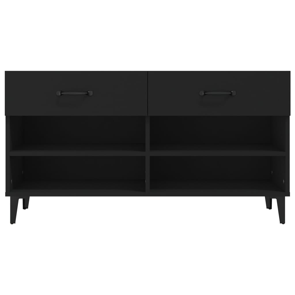 vidaXL Shoe Cabinet Black 102x35x55 cm Engineered Wood