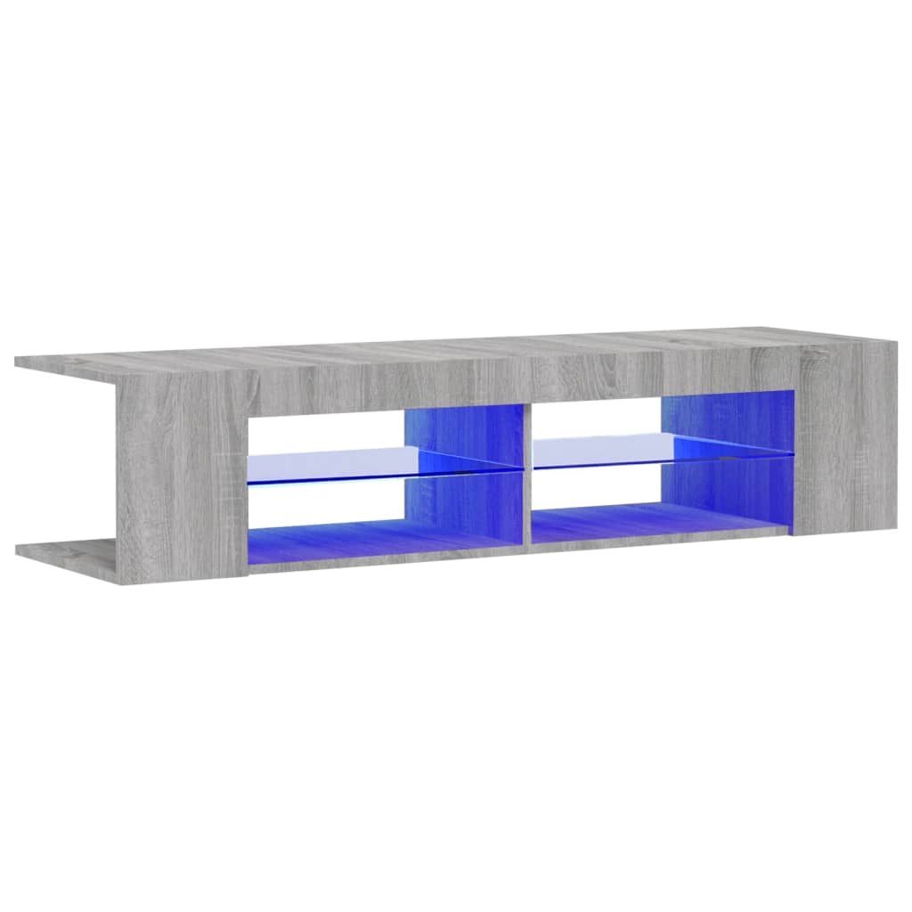 vidaXL TV Cabinet with LED Lights Grey Sonoma 135x39x30 cm