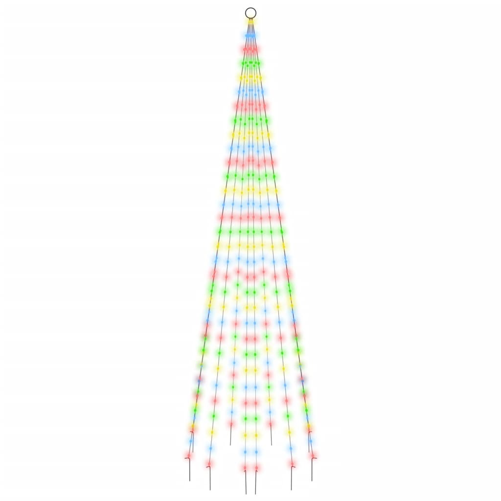 vidaXL Christmas Tree on Flagpole Colourful 310 LEDs 300 cm
