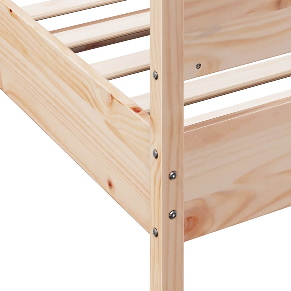 vidaXL Bed Frame with Headboard 75x190 cm Small Single Solid Wood Pine