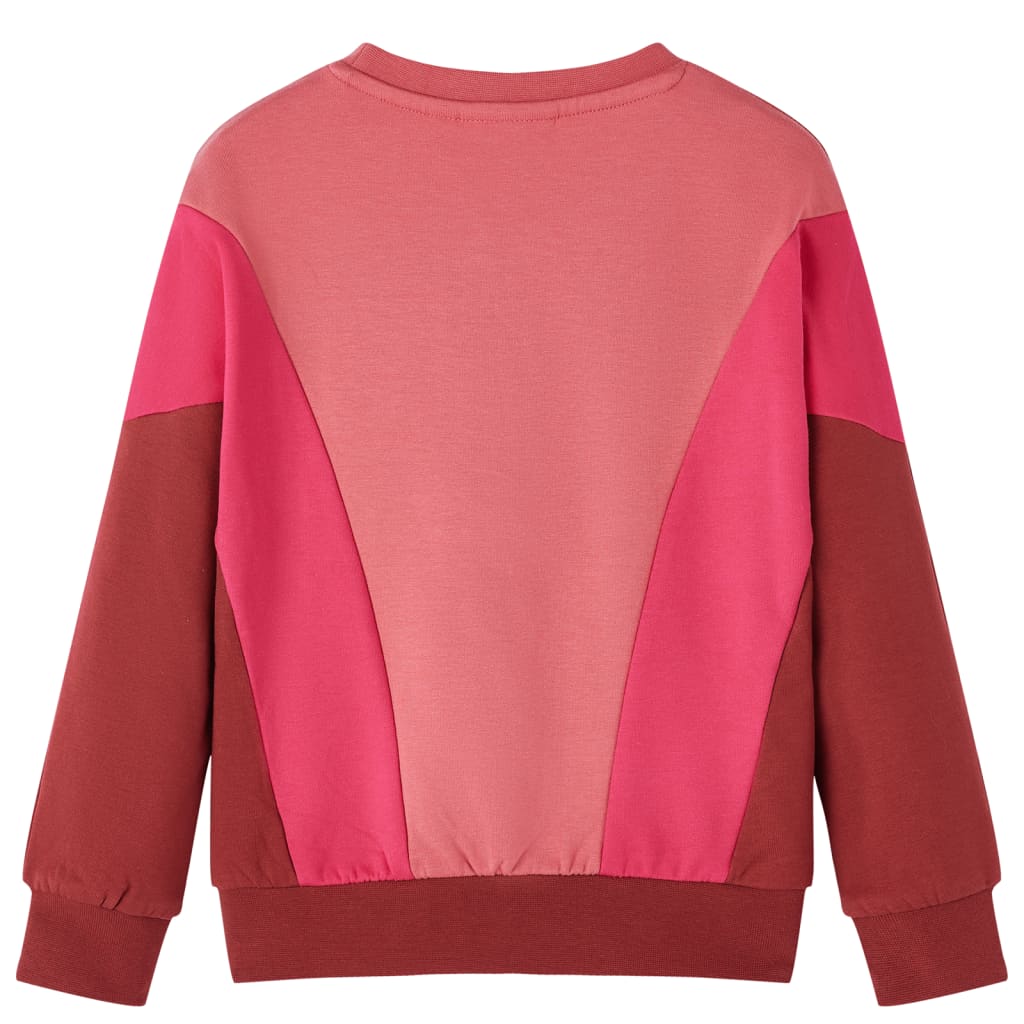 Kids' Sweatshirt Colour Block Pink and Henna 92