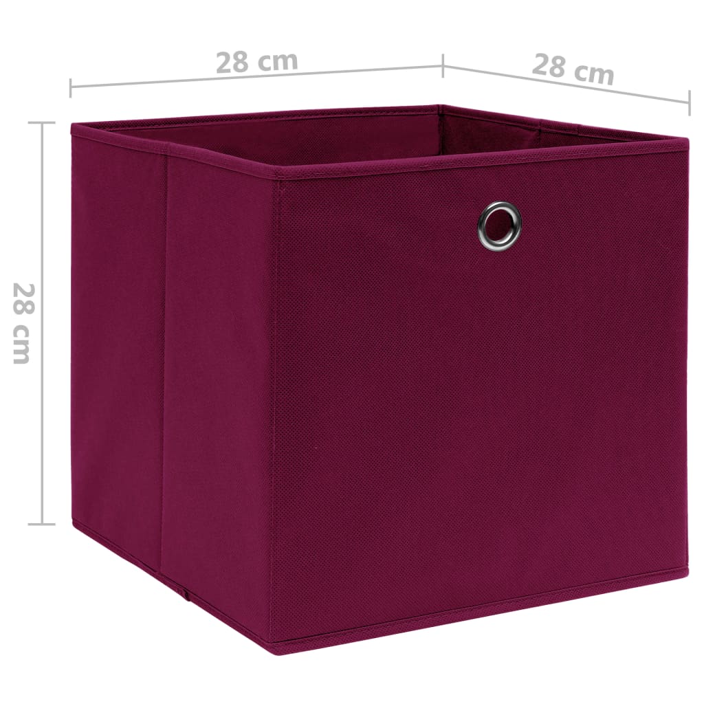 vidaXL Storage Boxes 4 pcs Non-woven Fabric 28x28x28 cm Dark Red