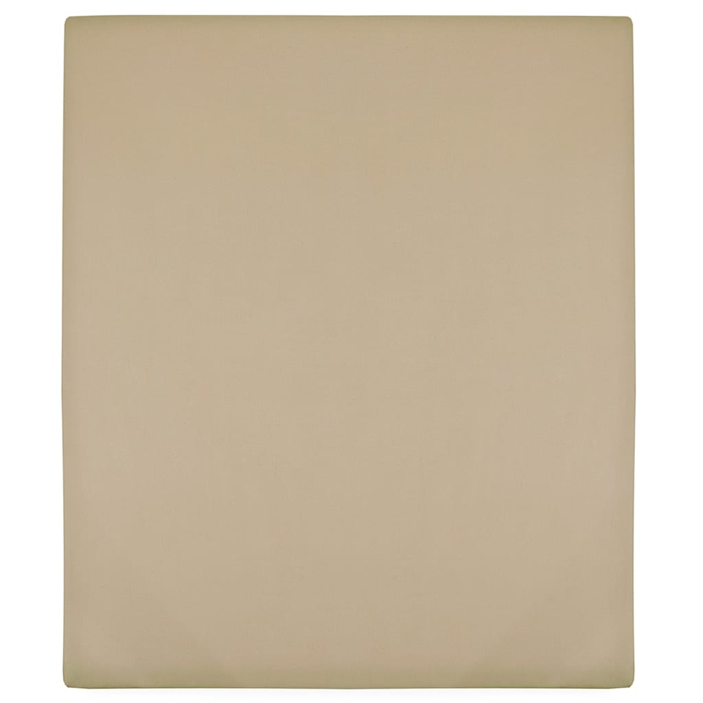 vidaXL Jersey Fitted Sheet Taupe 90x200 cm Cotton