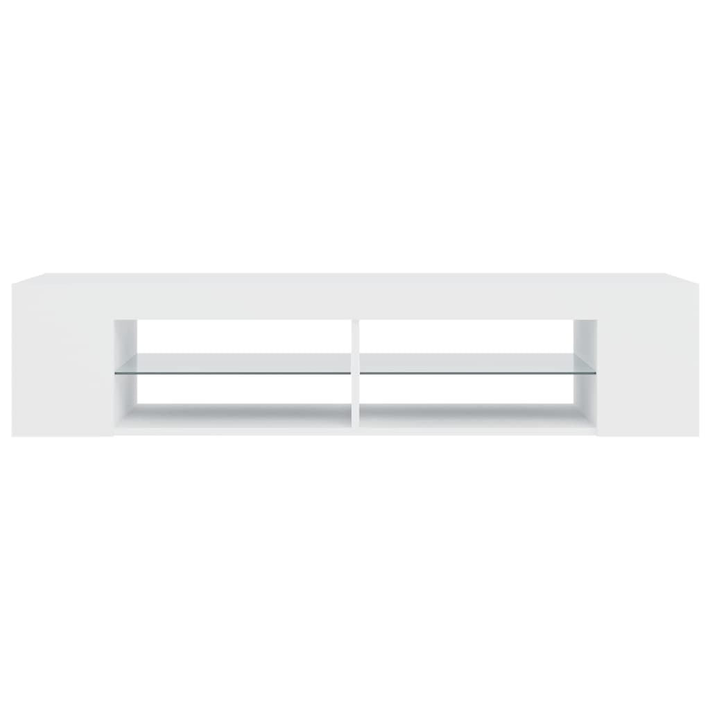 vidaXL TV Cabinet with LED Lights White 135x39x30 cm