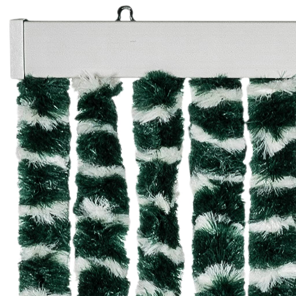 vidaXL Fly Curtain Green and White 100x200 cm Chenille