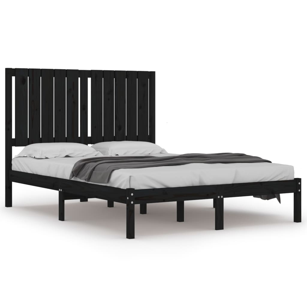 vidaXL Bed Frame Black Solid Wood Pine 120x200 cm | vidaXL.ie