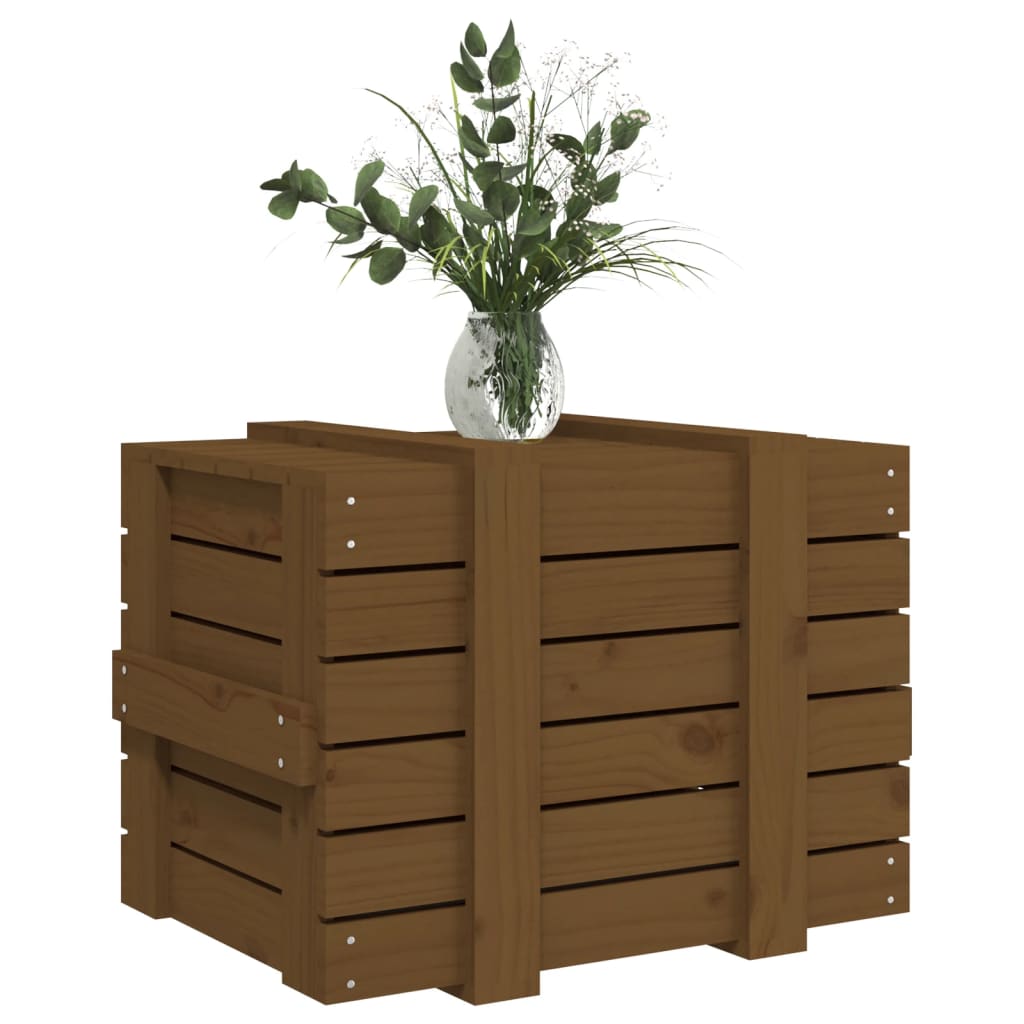 vidaXL Storage Box Honey Brown 58x40.5x42 cm Solid Wood Pine