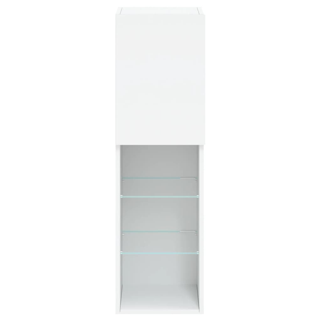 vidaXL TV Cabinets with LED Lights 2 pcs White 30.5x30x102 cm