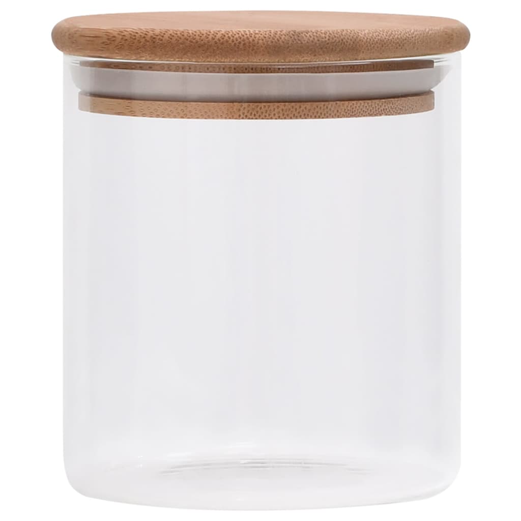 vidaXL Storage Glass Jars with Bamboo Lid 10 pcs 600 ml