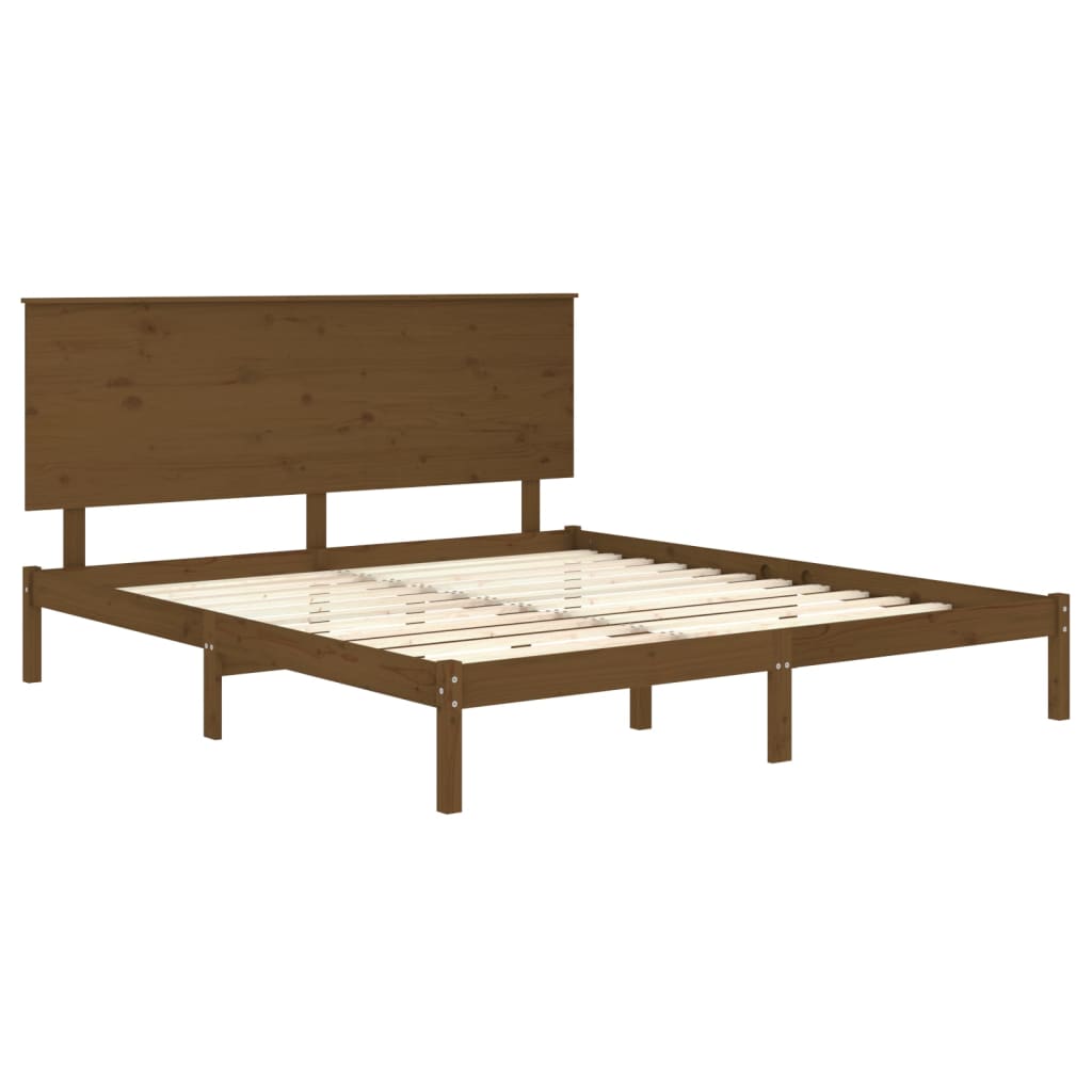 vidaXL Bed Frame Honey Brown Solid Wood 150x200 cm King Size