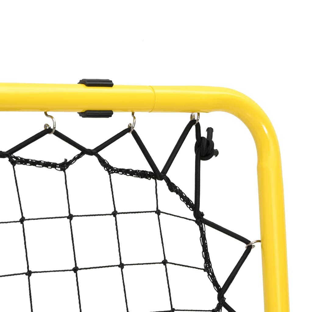 vidaXL Football Rebounder Double Side Adjustable Yellow and Black Steel