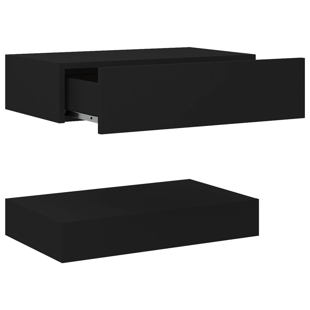 vidaXL Bedside Cabinet Black 60x35 cm Engineered Wood