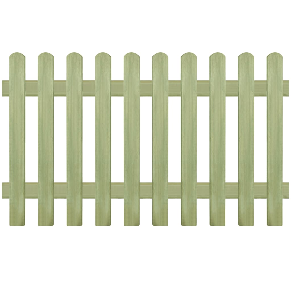 vidaXL Picket Fence Impregnated Pinewood 170x100 cm 6/9 cm