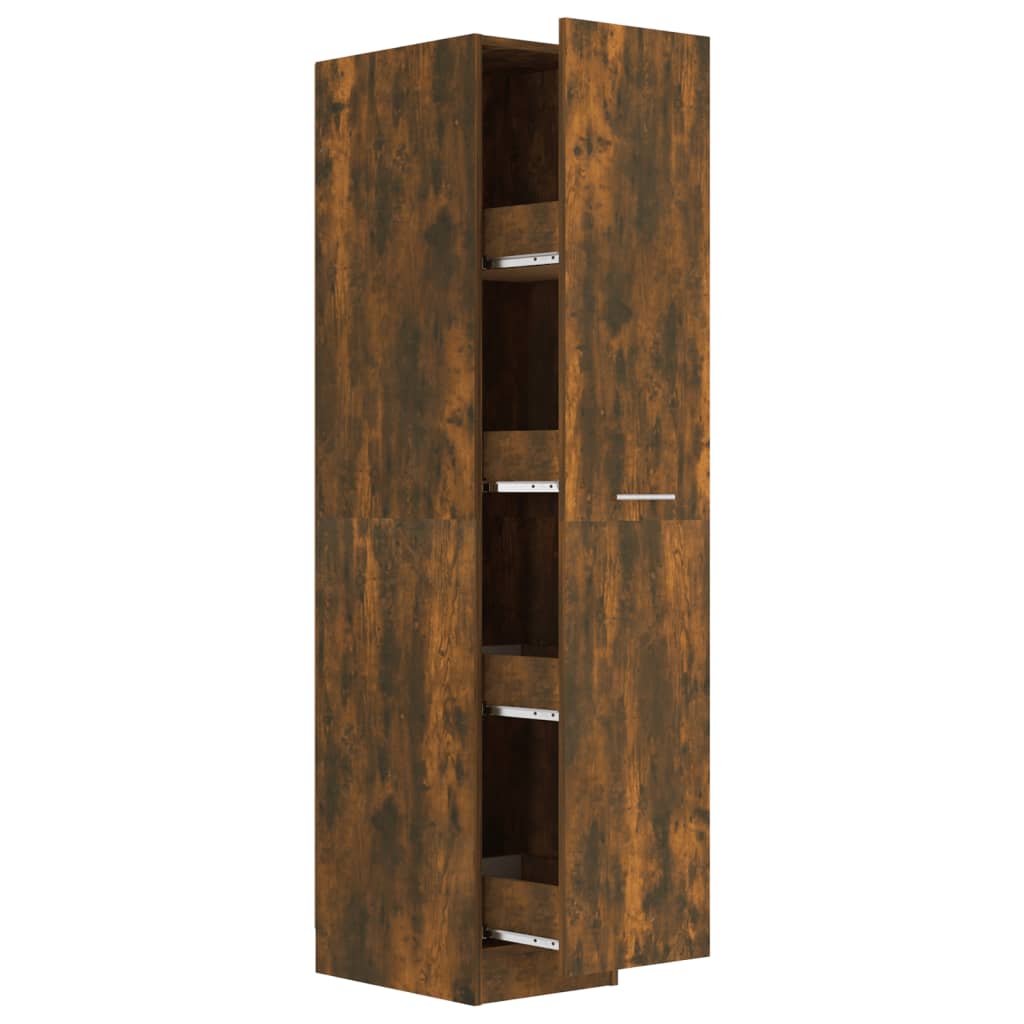 vidaXL Apothecary Cabinet Smoked Oak 30x42.5x150 cm Engineered Wood