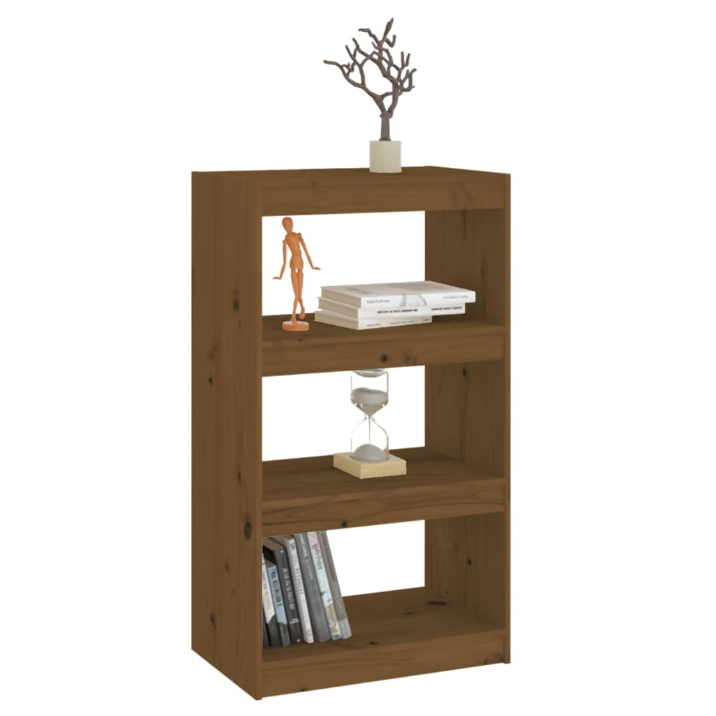 vidaXL Book Cabinet/Room Divider Honey Brown 60x30x103.5 cm Wood Pine