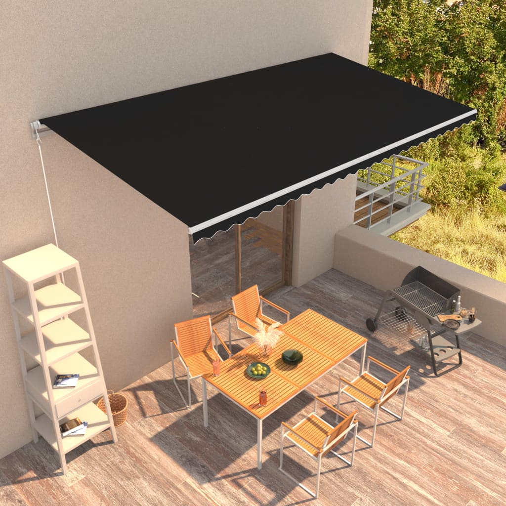 vidaXL Manual Retractable Awning 600x300 cm Anthracite