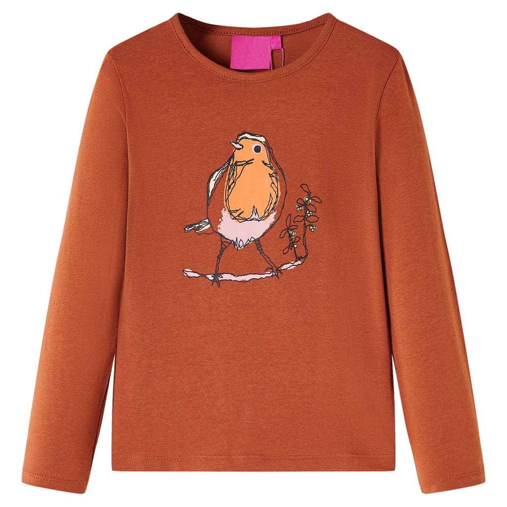 Kids' T-shirt with Long Sleeves Cognac 140