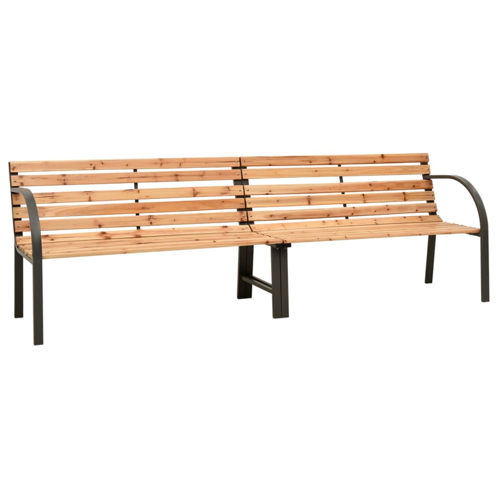 vidaXL Twin Garden Bench 225 cm Solid Wood Fir