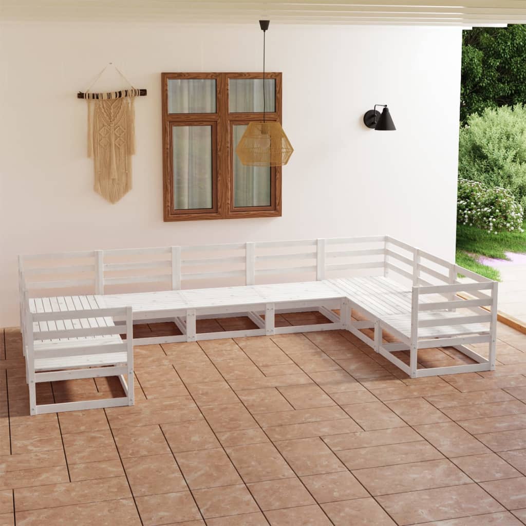vidaXL 9 Piece Garden Lounge Set Solid Pinewood （805661+805691+2x805706)