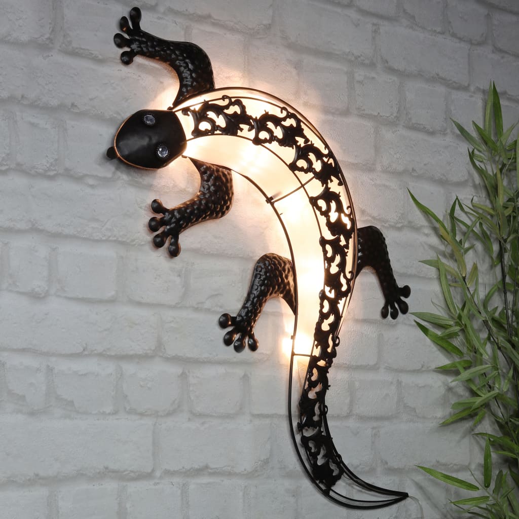 HI LED Solar Gecko Garden Wall Light