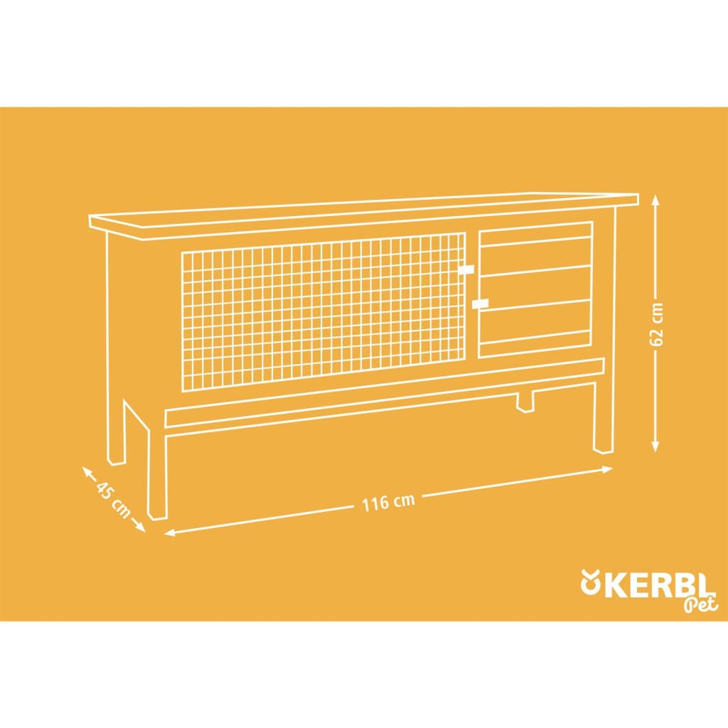 Kerbl Rodent House Alfred 116x45x62 cm Wood Glazed