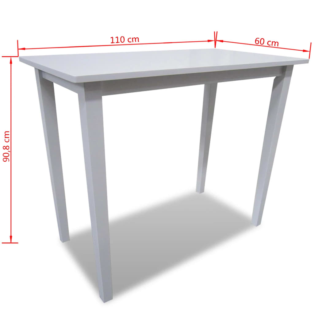 vidaXL Wooden Bar Table White