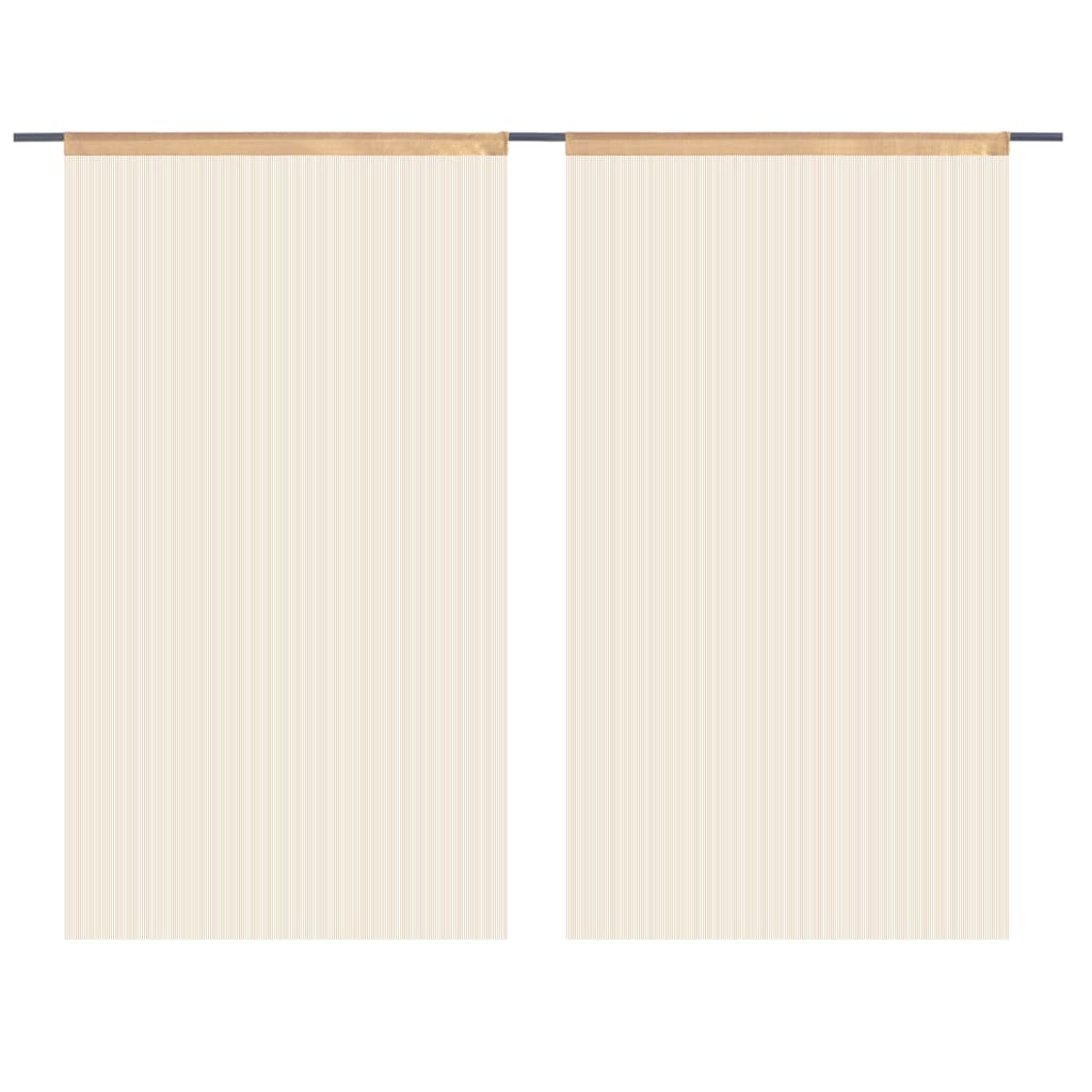 vidaXL String Curtains 2 pcs 100x250 cm Beige