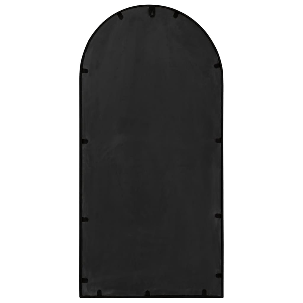 vidaXL Garden Mirror Black 90x45 cm Iron for Outdoor Use