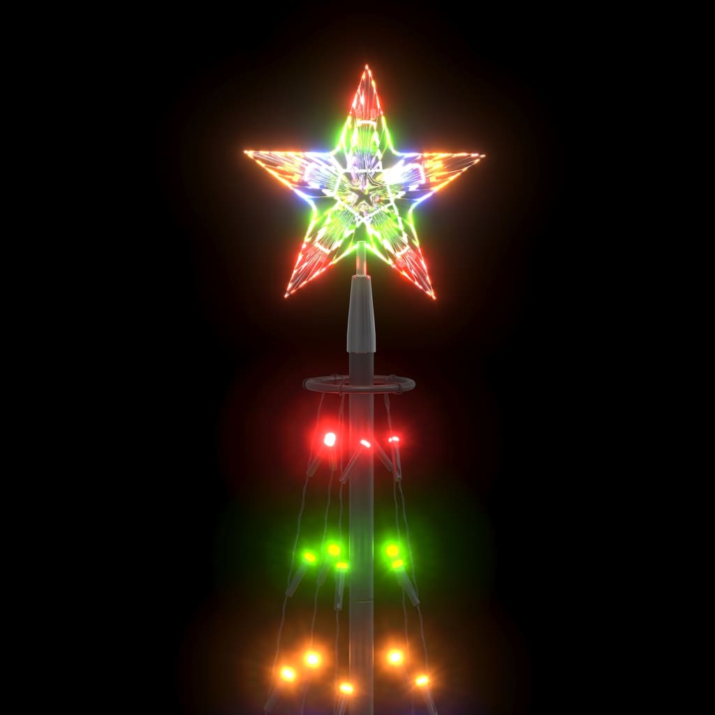 vidaXL Christmas Cone Tree Colourful 84 LEDs Decoration 50x150 cm