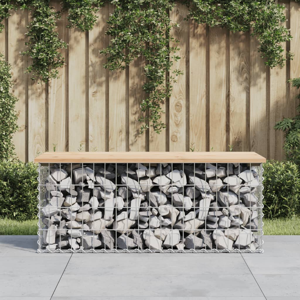 vidaXL Garden Bench Gabion Design 103x44x42 cm Solid Wood Pine