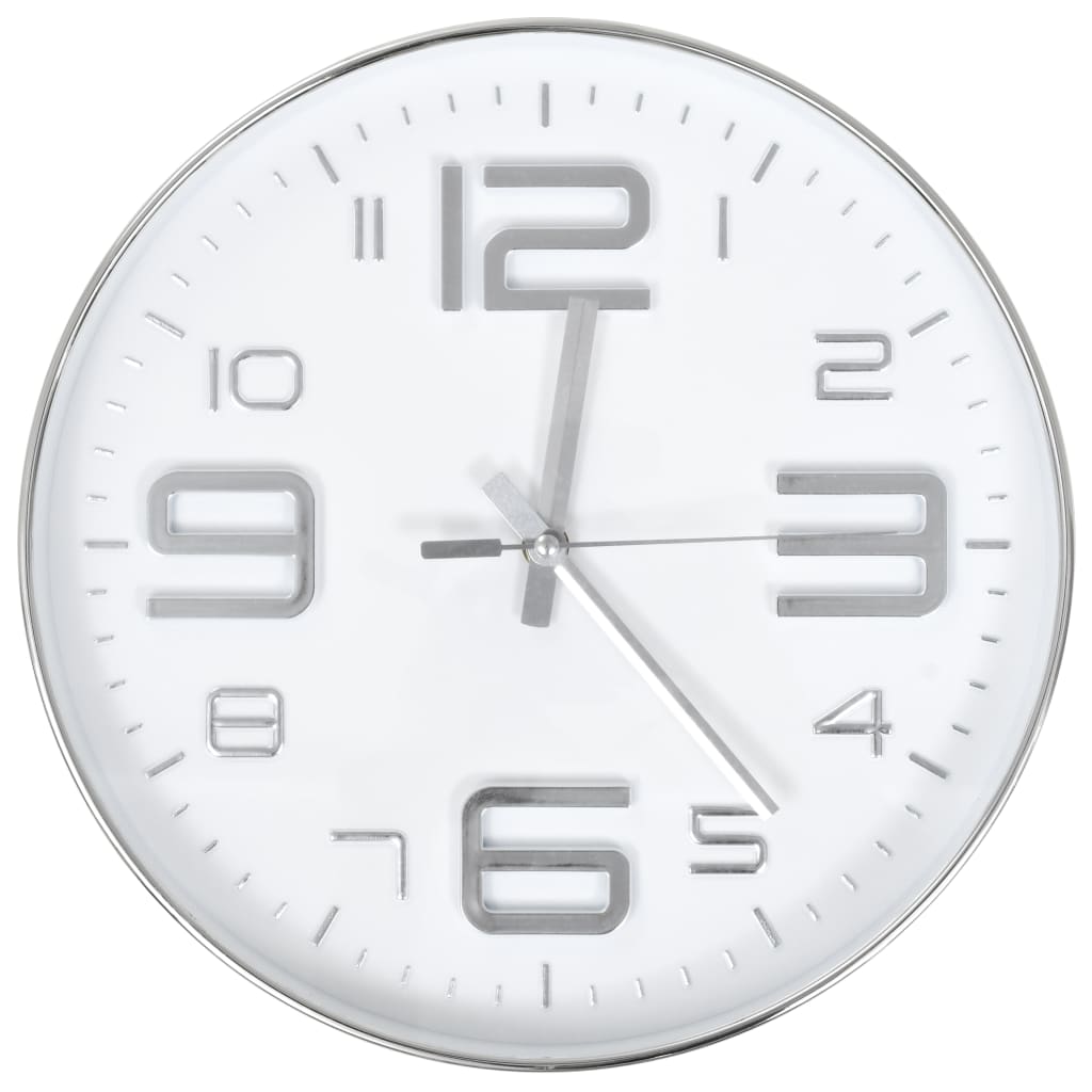 vidaXL Wall Clock 30 cm Silver