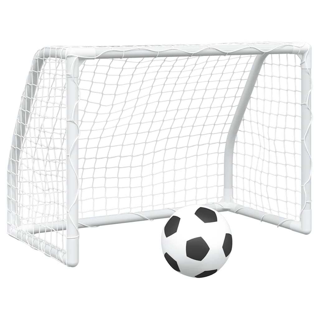 vidaXL Kids' Football Goals pcs with Ball White 64x35x48 cm