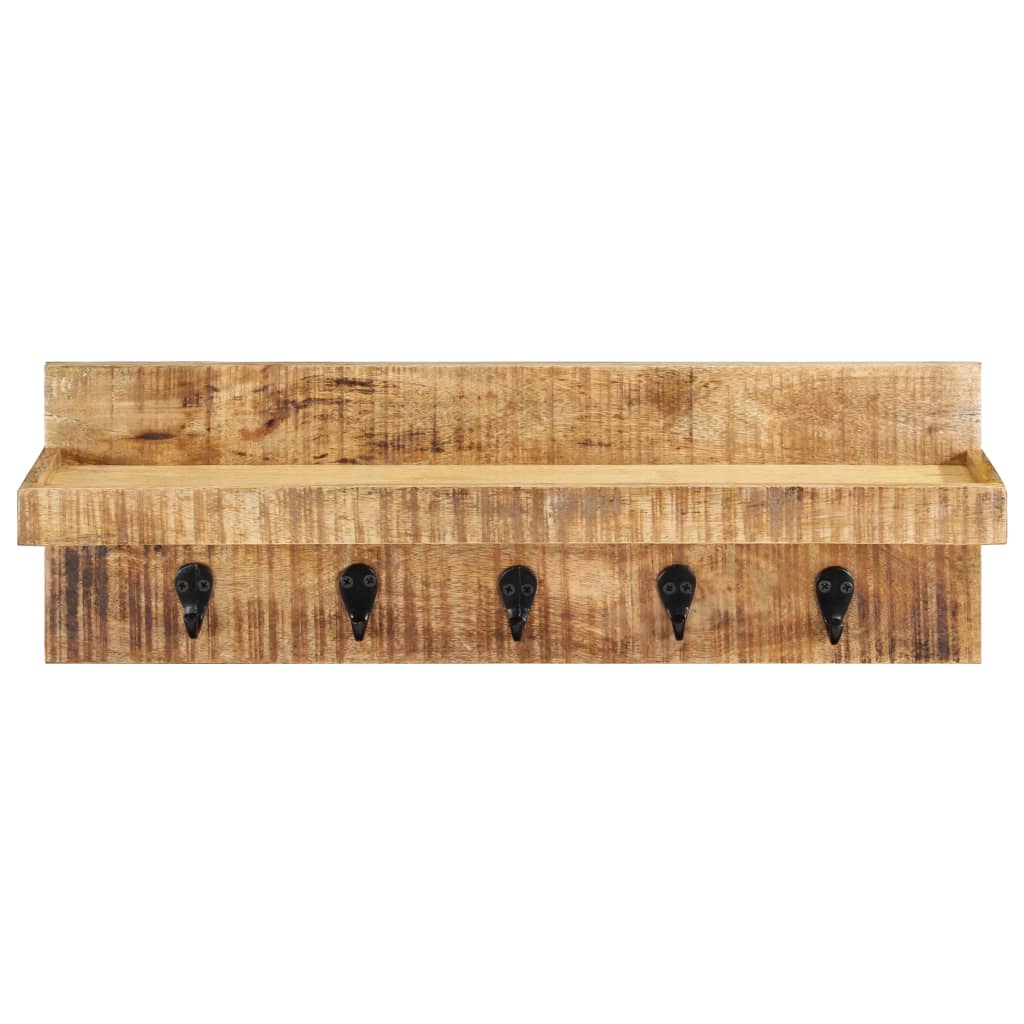 vidaXL Wall Mounted Coat Rack 60x15x20 cm Solid Rough Mango Wood