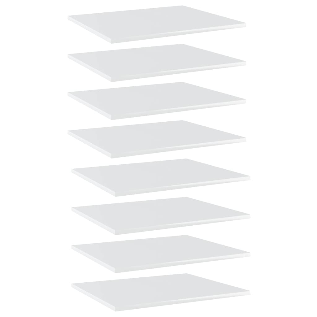 vidaXL Bookshelf Boards 8 pcs High Gloss White 60x50x1.5 cm Engineered Wood
