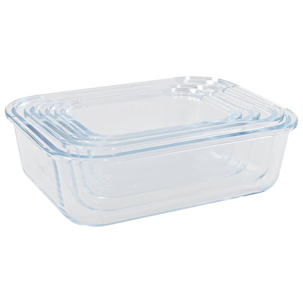 vidaXL Glass Food Storage Containers 8 Pieces