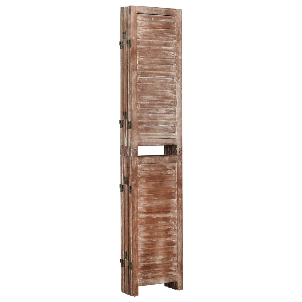 vidaXL 6-Panel Room Divider Brown 210x165 cm Solid Wood Paulownia