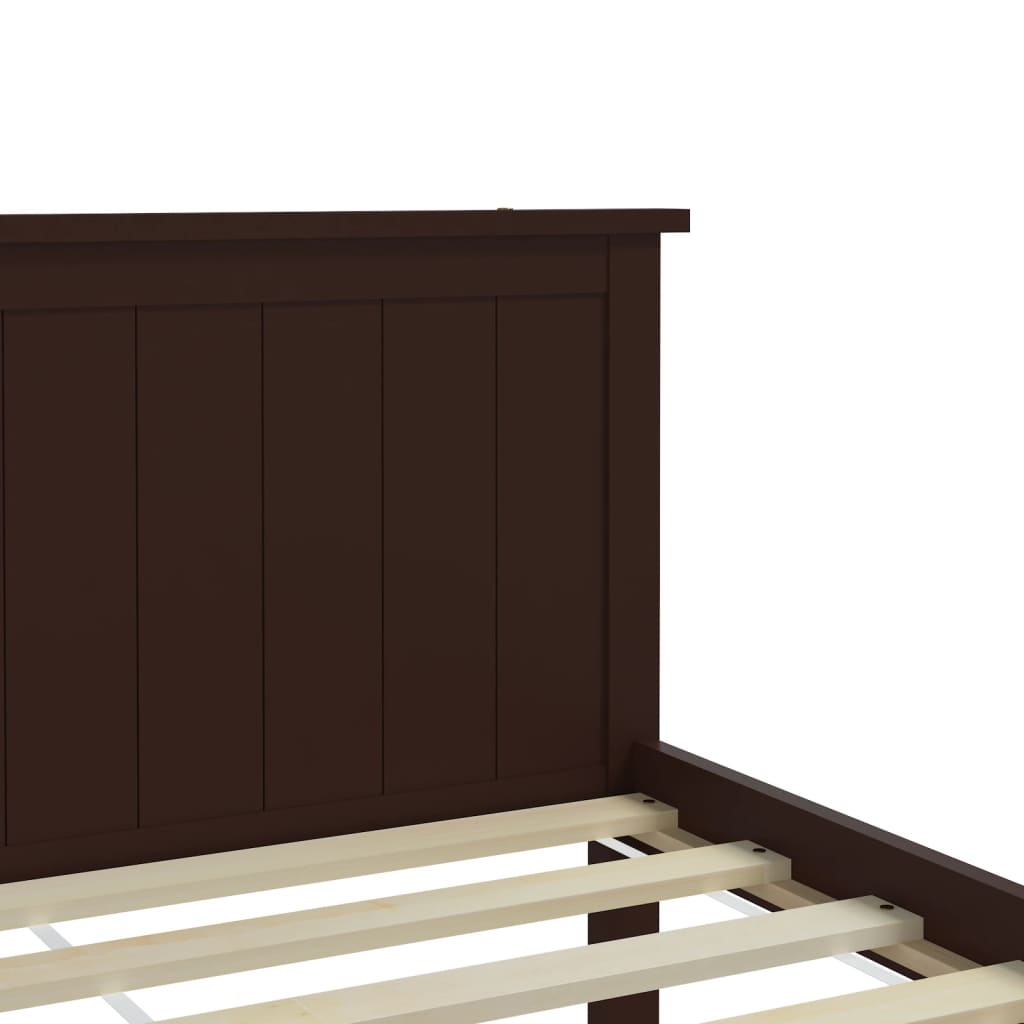 vidaXL Bed Frame Dark Brown Solid Wood Pine 120x200 cm