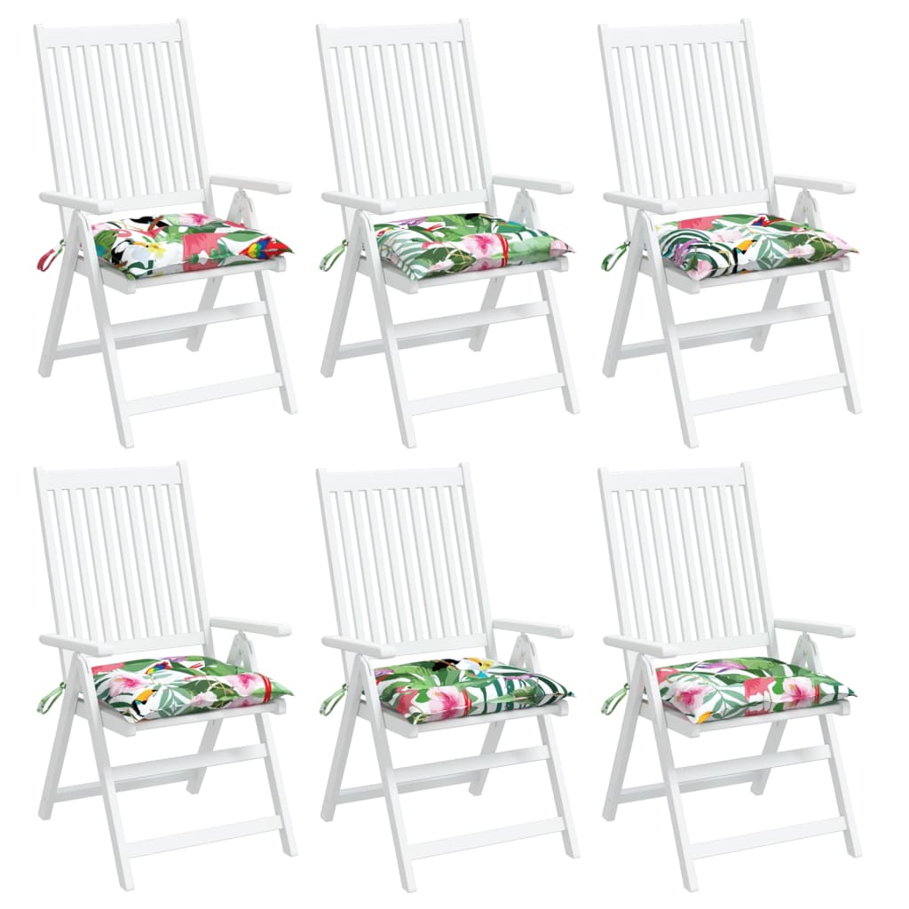 vidaXL Chair Cushions 6 pcs Multicolour 40x40x7 cm Fabric