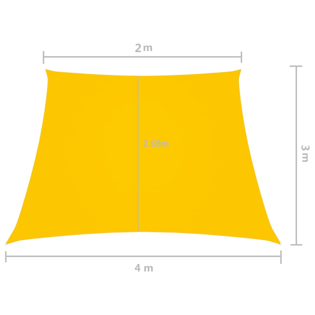 vidaXL Sunshade Sail Oxford Fabric Trapezium 2/4x3 m Yellow