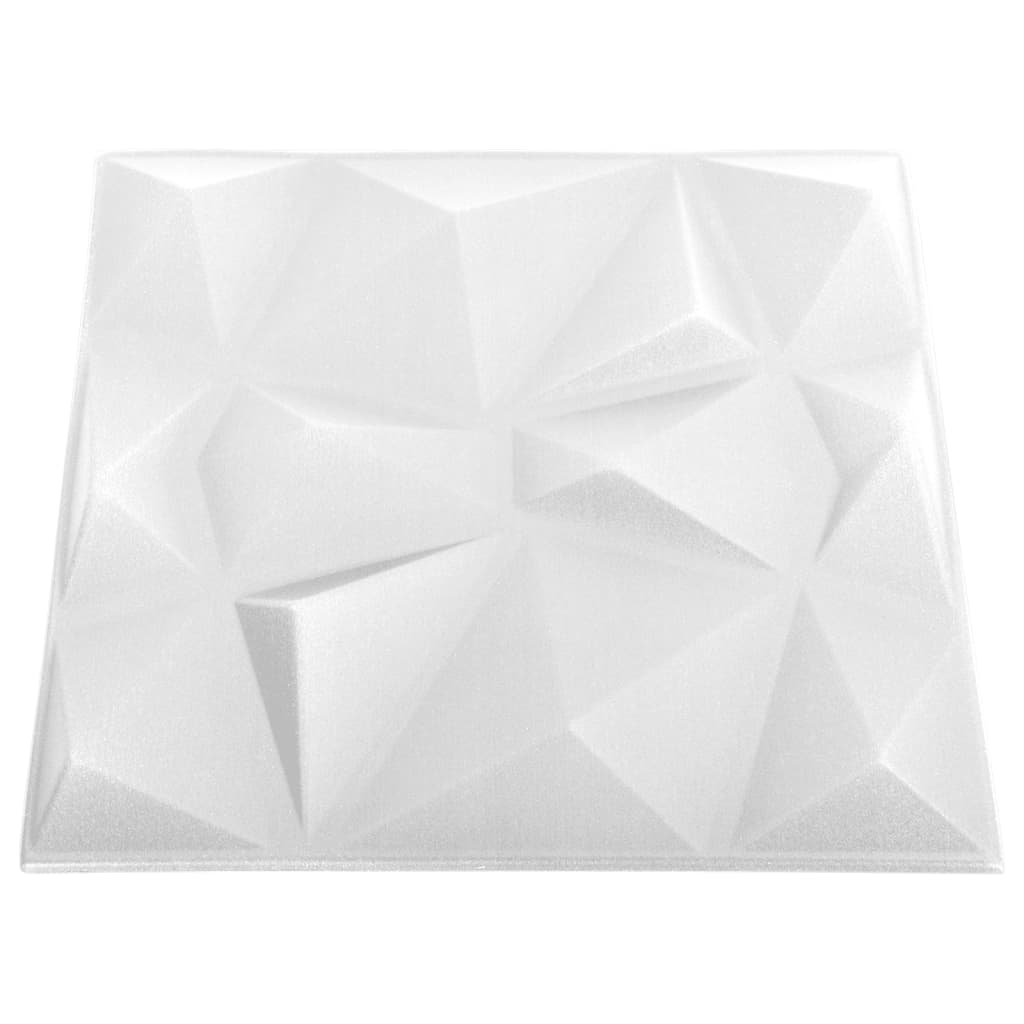 vidaXL 3D Wall Panels 24 pcs 50x50 cm Diamond White 6 m²